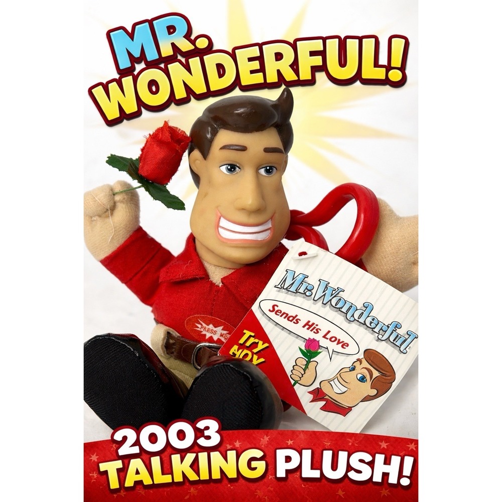 Mr Wonderful Talking Plush Doll 2003 PNC 8 Phrases Squeeze Toy w/ Tag SharkTank